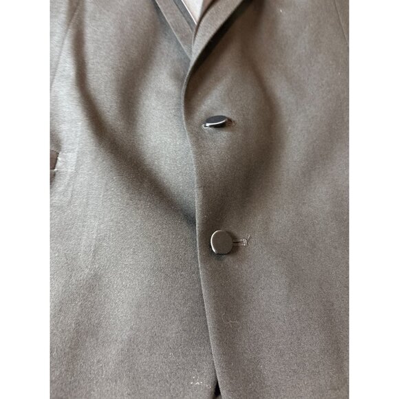 Oscar Dela Renta  Mens Tuxedo Jacket Double Breasted Black Polyester Blend - Picture 5 of 16